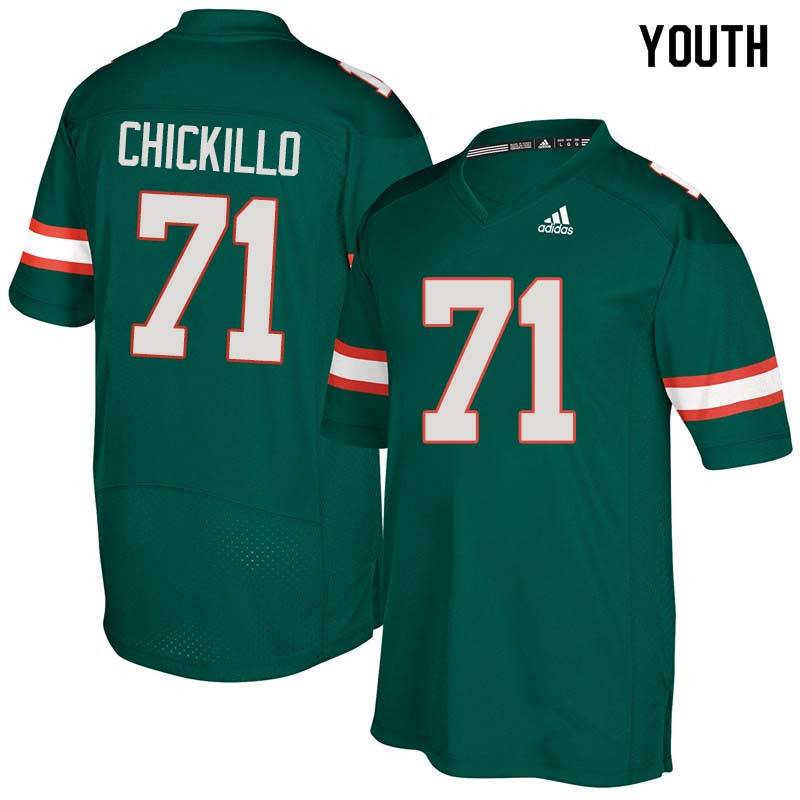 Youth Miami Hurricanes #71 Anthony Chickillo College Football Jerseys Sale-Green